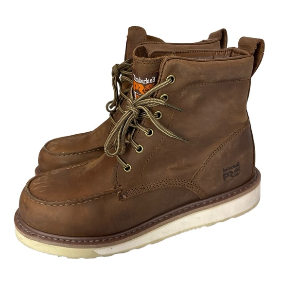 Timberland PRO Wedge Soft Toe Mens 11M Brown Leather Work Boots EH